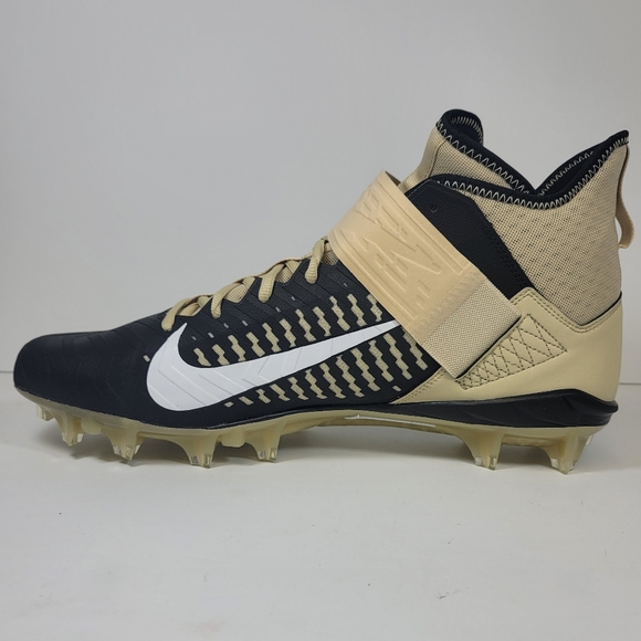 Nike Alpha Menace Pro 2 Mid Black Gold Football Cleats BV3945-700 NEW saints - Picture 3 of 11
